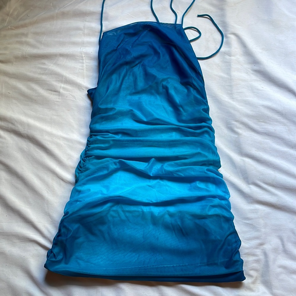 Blue Neck Tie Dress